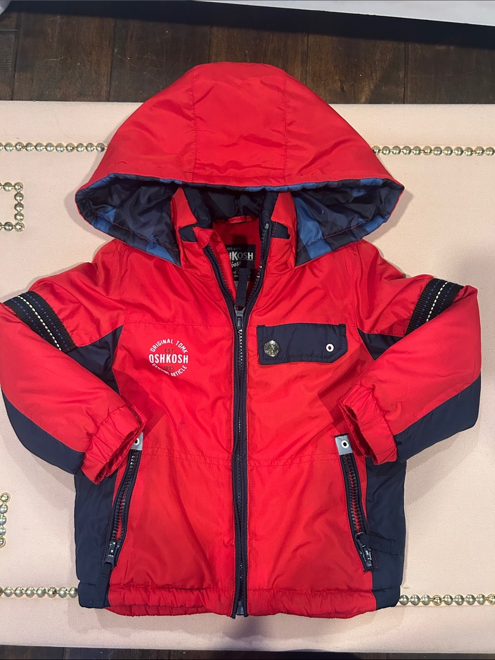 OshKosh Bright Red Jacket with Navy Trim